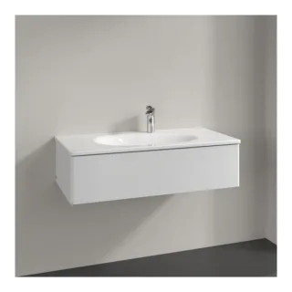 Villeroy und Boch Antao Waschtisch-Unterschrank L02000GF 98,8x25,6x49,3cm, ohne Frontstruktur, glossy white lacquer, mit Beleuchtung