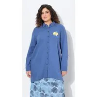 Ulla Popken Hemdbluse Bluse A-Linie Musselin Stickerei