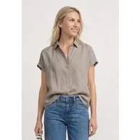 STREET ONE Kurzarmbluse Sommerbluse mit Dropped Shoulders und Turn-Up-Detail