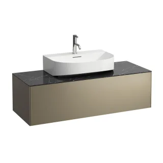 LAUFEN Waschtischunterschrank SONAR f.HWB H816341/2 1 Schubl 1175x455 Ausschn mi Titan&Nero Marquina H4054510341421