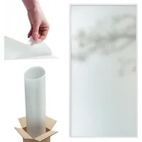 Tulup Fensterbild Sichtschutzfolie Fenster, Milchglasfolie selbstklebend, Fensterfolie, Glasdekorfolie Matt, Blickdicht Satinierte Folie, UV-Schutz