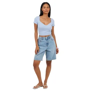 Brave Soul - Kurzes Top für Damen, Herzausschnitt (Eisblau)