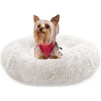 Bluzelle Tierbett Premium Hundebett Hundekissen Donut / Katzenbett Katzenkissen / XXS, Flauschig Kuschelig Weiches Kunstfell, für Kleine Hunde / Hundekorb / Rund Waschbar Plüsch Kissen Tier Bett