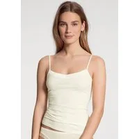 CALIDA Spaghettitop Cate Satin-Einsatz, Single Jersey Qualität, elastisch, weich, feminin