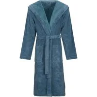 Vossen Unisex-Bademantel Lynn, Langform, Wirkvelours, Kapuze, Gürtel, für Damen & Herren, mit Kapuze, aus Microfaser