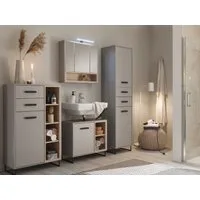 moebel-dich-auf Badmöbel-Set TOURS, (Set 4, Spiegelschrank, Waschbeckenunterschrank)