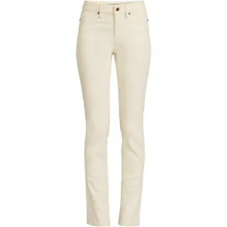 Naturfarbene Straight Fit Jeans Mid Waist in Plus-Größe, Damen, size: plus, Elfenbein, Elasthan/Baumwoll-Mischung/Polyester-Mischung, by Lands' End