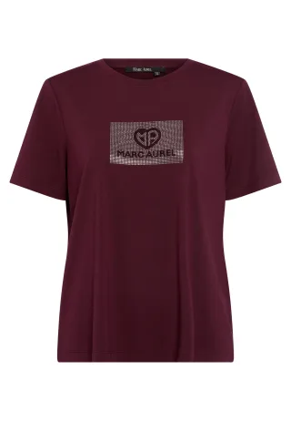Marc Aurel - T-Shirt mit Strasslogo light bordeaux varied - Gr. - 36