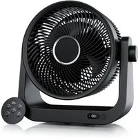 CSL Akku-Standventilator Tischventilator, USB Mini Desk Fan, Schreibtischventilator, sehr leise, 4000mAh, Fernbedienung, Timer, mobiler Lüfter, DC Motor energiesparend