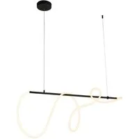 Qazqa Pendelleuchte Danisha, Dimmbar, LED fest integriert, Extra-Warmweiß, QAZQA Hängeleuchte, integrated, Schwarz, Stahl, Design