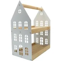 UNUS HOME Etagere Haus-Etagere 2 Etagen, Metall, (Weiß 34x26,5x16cm (LxBxH), Servierplatte Servierbrett Serviertablett Frühstückstablett