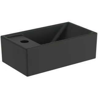 Ideal Standard Handwaschbecken i.life S 1 Hahnloch ohne Überlauf Ablg.links 370x210x120mm Schwarz, E2113V3