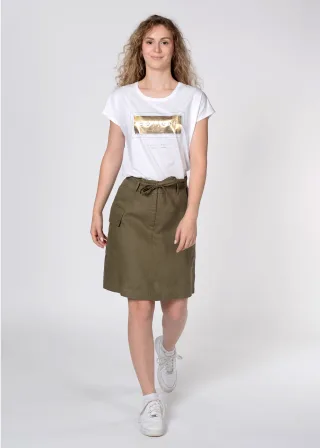 IN LINEA - Rock, Cargo Taschen, Zipper 519 khaki - Gr. - 40