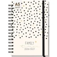 Häfft Terminkalender Family-Timer 2026/2027 / 17 Monate / A5, Wire-O-Bindung