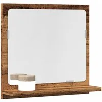 vidaXL Spiegel, Badspiegel mit Ablage Altholz-Optik 40x11x37 cm Holzwerkstoff