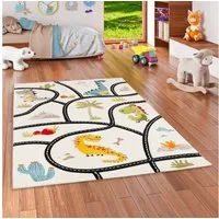 Pergamon Kinderteppich Kinder Teppich Maui Kids Dino Straßenteppich, Rechteckig, Höhe: 13 mm