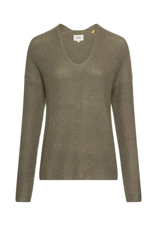 camel active - Strickpullover mit V-Ausschnitt shadow khaki - Gr. - L