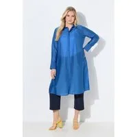 Ulla Popken Longbluse Longbluse transparent Hemdkragen Langarm