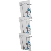 ogoPLUS Zeitungsständer 3 Fach Din A4 Wandprospekthalter Hochformat Metall Prospekthalter, Informationshalter Metall, Wandregal für Prospekte, Büro Wandorganizer