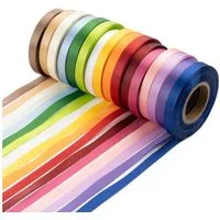 WIESEN.design Satinband Geschenkband 16 Farben (23m x 10mm p. Rolle), Schleifenband, Stoffband, Bänder zum Basteln, Seidenband, Satinbänder bunt, gratis Lieferung