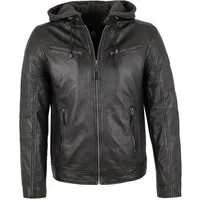 Otto Kern Lederjacke Lando/M OTTO KERN - Herren Lederjacke Kapuze Lammnappa schwarz