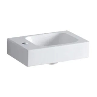 Geberit iCon Handwaschbecken 124836600 weiß mit KeraTect, Hahnloch links, ohne Überlauf