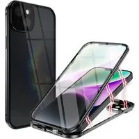 CoolGadget Handyhülle Metall Magnet Handy Case für Apple iPhone 15 Plus 6,7 Zoll, Hülle 360 Grad Schutz Cover Gehärtetes Glas für iPhone 15 Plus