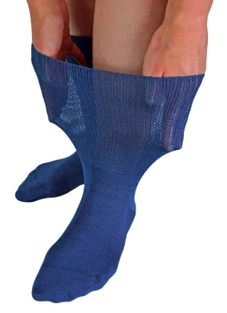 Extra breite Bambus-Ödem-Socken | Dr.Socks | Herren & Damen | Socken für geschwollene Füße Knöchel Beine & Diabetiker - Navy