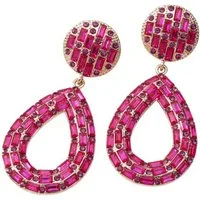 KARMA Paar Ohrhänger Damen Ohrringe bunt, schwarz od. Pink 7 cm (Festivalschmuck, 2-tlg., Sommer Accessoire Statement-Ohrschmuck), modern Damenohrringe Tropfen groß