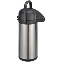 Haushalt International Pump-Isolierkanne Thermokanne doppelwandig Pumpkanne, 3 l, aus Edelstahl, herausnehmbare Pumpe