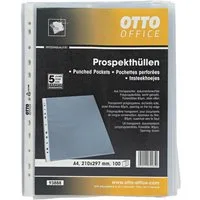 Otto Office Premium Prospekthülle Premium, 100 Stück, genarbt, Format A4 mit Multilochung, oben offen