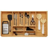SO-TECH® Besteckeinsatz Bambus Besteckkasten ORGA-BOX 3 für Nobilia-Küche ab 08/2012, für 90er Schublade (473 x 797 mm) mit 10 Fächern