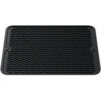 Arendo Abtropfmatte TPR, rutschhemmend, spülmaschinengeeignet, 40x30cm, Wellendesign, schimmelresistent, stoßdämpfung, flexibel, absorbierend, antirutsch