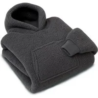 hemmy Fashion Hoodie Kuschelhoodie Oversize Sherpa Fleece Kuscheldecke mit Ärmel / Kapuze, One Size