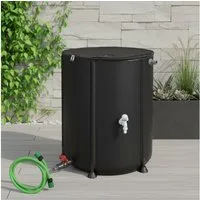 Feel2Home Regentonne 250L Faltbarer Wasserspeicher Regenwasserfass Wassertank Tonne Grün, 250 l, (Stück, 1-tlg., Stück), inkl. 2 Meter Wasserschlauch mit Anschluss