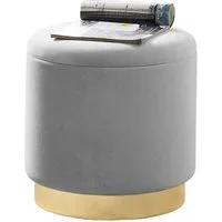 Zedelmaier Sitzhocker rund Hocker Zylindrischer Samthocker Fußbank (Set), mit stauraum