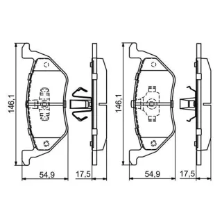 Bosch Bremsbel?ge hinten Ford Maverick Mazda Tribute