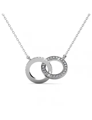 Circle Twin Halskette - Silber und Kristall