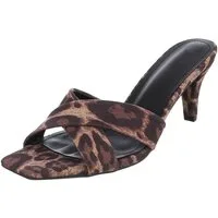 Ital-Design Damen Mules Pumps mit Stilettoabsatz und Riemen Pantolette (91895848) Pfennig-/Stilettoabsatz Sandalen & Sandaletten in Braun