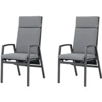 Gardissimo Gartenstuhl 2 er Set Vigo Lounge Stuhl Dining Alu Move Stapelstuhl (Spar-Set, 2 St), verstellbare Rückenlehne stapelbar wetterfest 120 kg Tragkraft