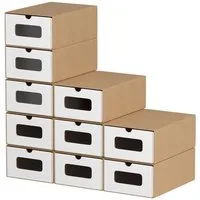 Clanmacy Schuhbox 10/20X Schuhboxen Boxen stapelbar mit Sichtfenster Schuhe Spielzeug (10 St)