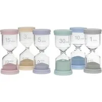 TFA Dostmann Sanduhr Buntes Sanduhren-Set 6-teilig 1 bis 30 Min. Silikon-Schutz Mehrfarbig 6-tlg. Sanduhren-Set 1–30 Min. Silikon-Schutzkappen & feinem Glassand