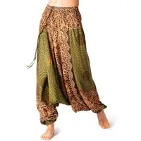 PANASIAM Haremshose Aladinhose im schönen Peacock Design Haremshose aus 100% natürlicher Viskose auch als Overall tragbar Damen Pumphose bequeme Freizeithose