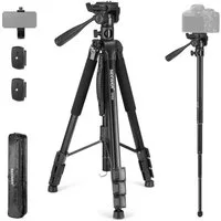 Neewer TP05-74" Videostativ Einbeinstativ, Höhenverstellbar 60-189 cm Dreibeinstativ (3 Wege Schwenk Neigekopf, Reisestativ Aufnehmen für iPhone DSLR)