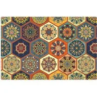 matches21 HOME & HOBBY Platzset Abwaschbare Tischsets 6er Set moderne Kacheln bunt, (6-St), Platzsets als Tisch-Untersetzer und Tisch-Deko für Esstisch Teller