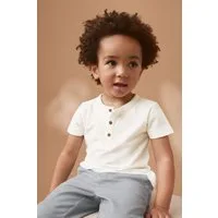 Next Henleyshirt Kurzarm-T-Shirt mit Henley-Ausschnitt (1-tlg)