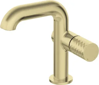 Neuesbad Serie 600 Hexa Waschtischarmatur mit geradem Auslauf ohne Ablaufgarnitur, gold gebürstet NB1DEBHS_R24M1