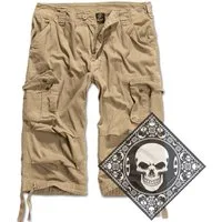 Brandit Cargoshorts Cargo Shorts kurze Hose Legend 3/4 lang Army mit UD Bandana
