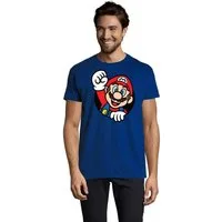 Blondie & Brownie T-Shirt Herren Super Mario Faust Nerd Konsole Gaming Spiel Retro Herren Super Mario Faust T-Shirt Retro Gaming mit Frontdruck Nerd Look