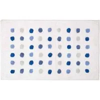 Homescapes Badematte Badematte blau-weiß gepunktet, 50 x 80 cm – Badvorleger Polka Dots, Höhe 20 mm, 50 x 80 cm